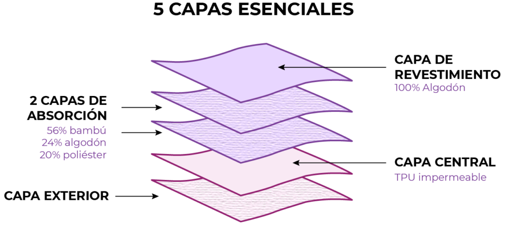 capas de absorción de nuestros pantis menstruales